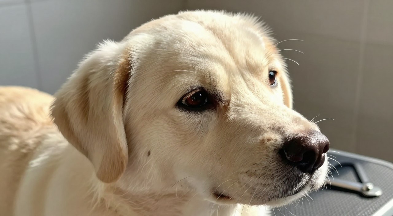 A close-up of a dog's face, showcasing its soft, clean fur and expressive eyes, conveying calmness and trust. The lighting is natural, with soft sunlight illuminating the dog's features, creating a warm and inviting atmosphere. In the foreground, the dog's face is sharply focused, with details like the texture of its fur and a gentle expression. In the background, a serene and tidy environment hints at a clean setup, possibly with minimal pet grooming tools subtly placed out of focus. The overall mood is peaceful, reflecting a safe and comforting space for pet care, emphasizing the importance of a calm approach to cleaning a dog's face. No text or distractions are present in the image. A close-up of a dog's face, showcasing its soft, clean fur and expressive eyes, conveying calmness and trust. The lighting is natural, with soft sunlight illuminating the dog's features, creating a warm and inviting atmosphere. In the foreground, the dog's face is sharply focused, with details like the texture of its fur and a gentle expression. In the background, a serene and tidy environment hints at a clean setup, possibly with minimal pet grooming tools subtly placed out of focus. The overall mood is peaceful, reflecting a safe and comforting space for pet care, emphasizing the importance of a calm approach to cleaning a dog's face. No text or distractions are present in the image.